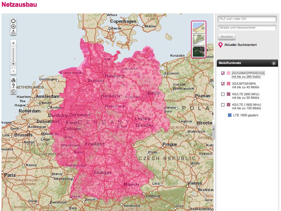 Netzabdeckung Telekom (Quelle: Telekom)